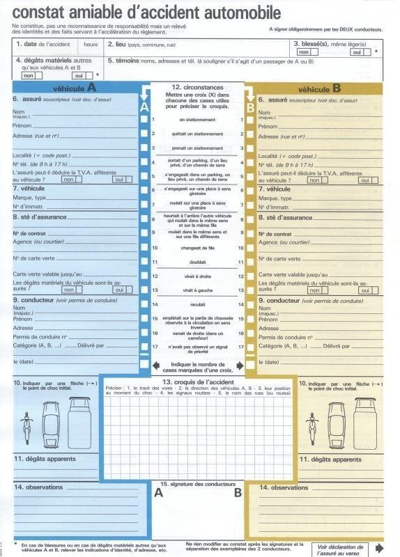 Réaliser un constat à l'amiable en cas d'accident : Explications